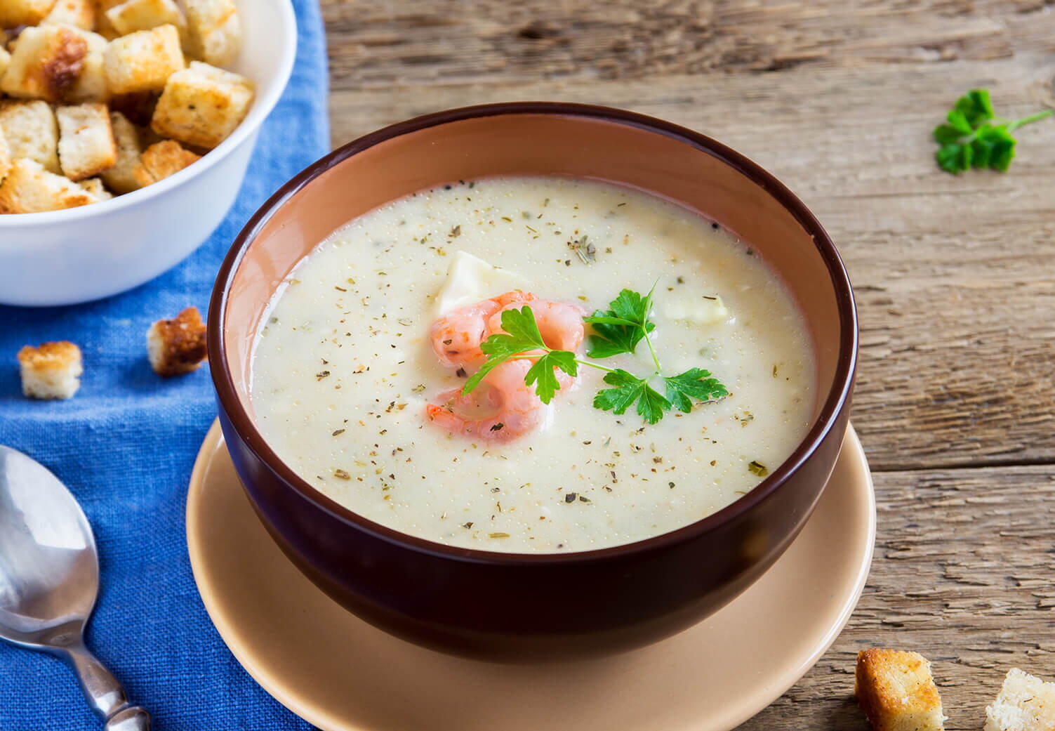 Сырный суп с креветками и рисом: пошаговый рецепт