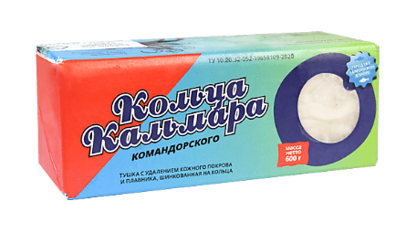 Кальмар кольца коробка 0,6 кг,  г