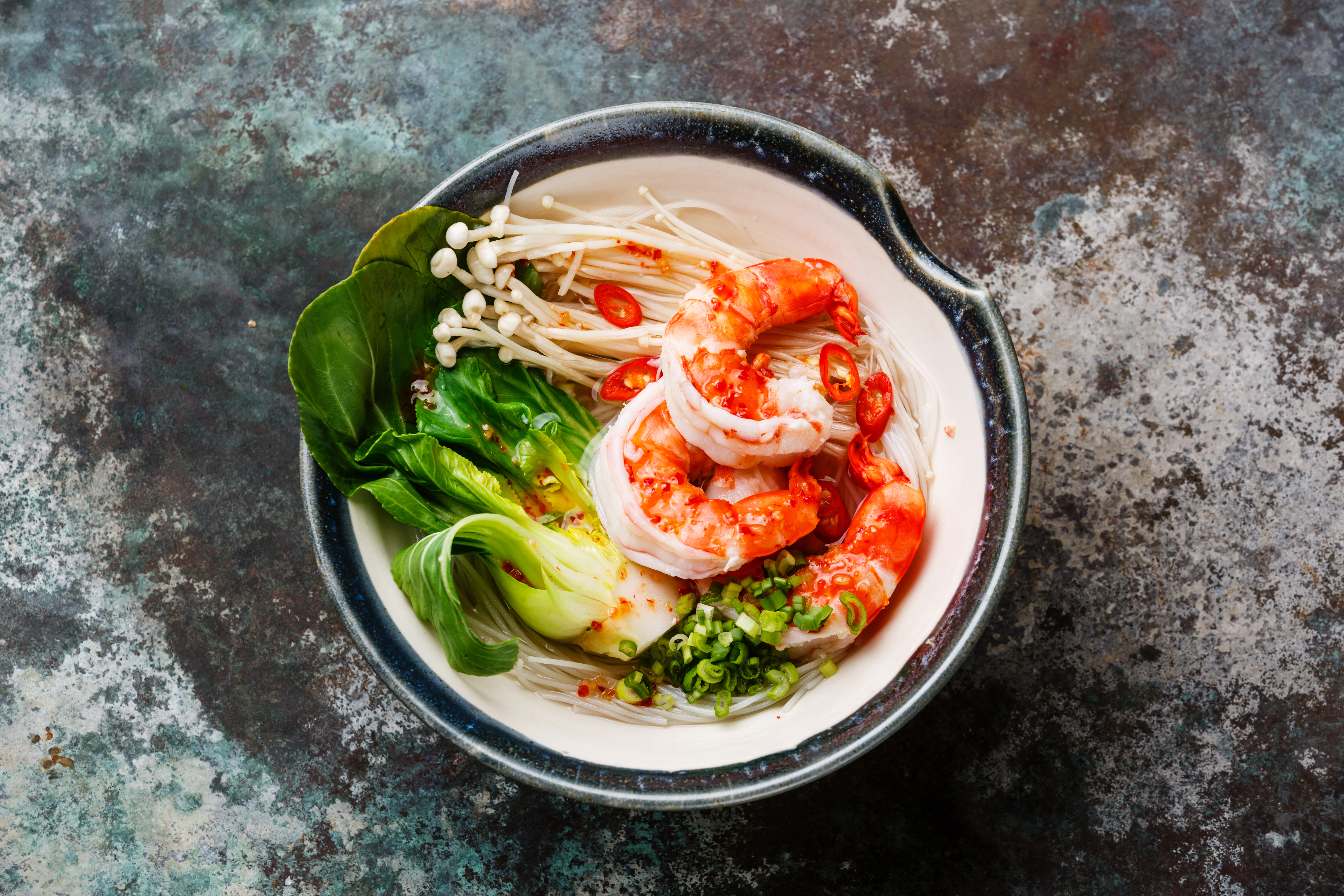 Пак чой с креветками 