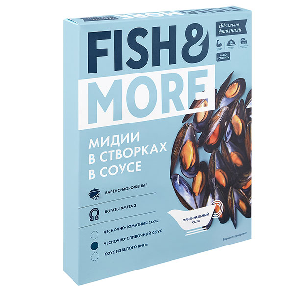 Мидии в соусе из белого вина , 500 г