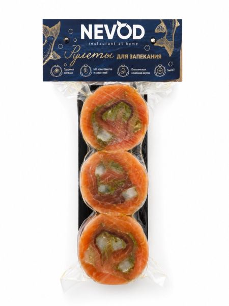 Рулеты из семги с креветками и соусом "PESTO",  г