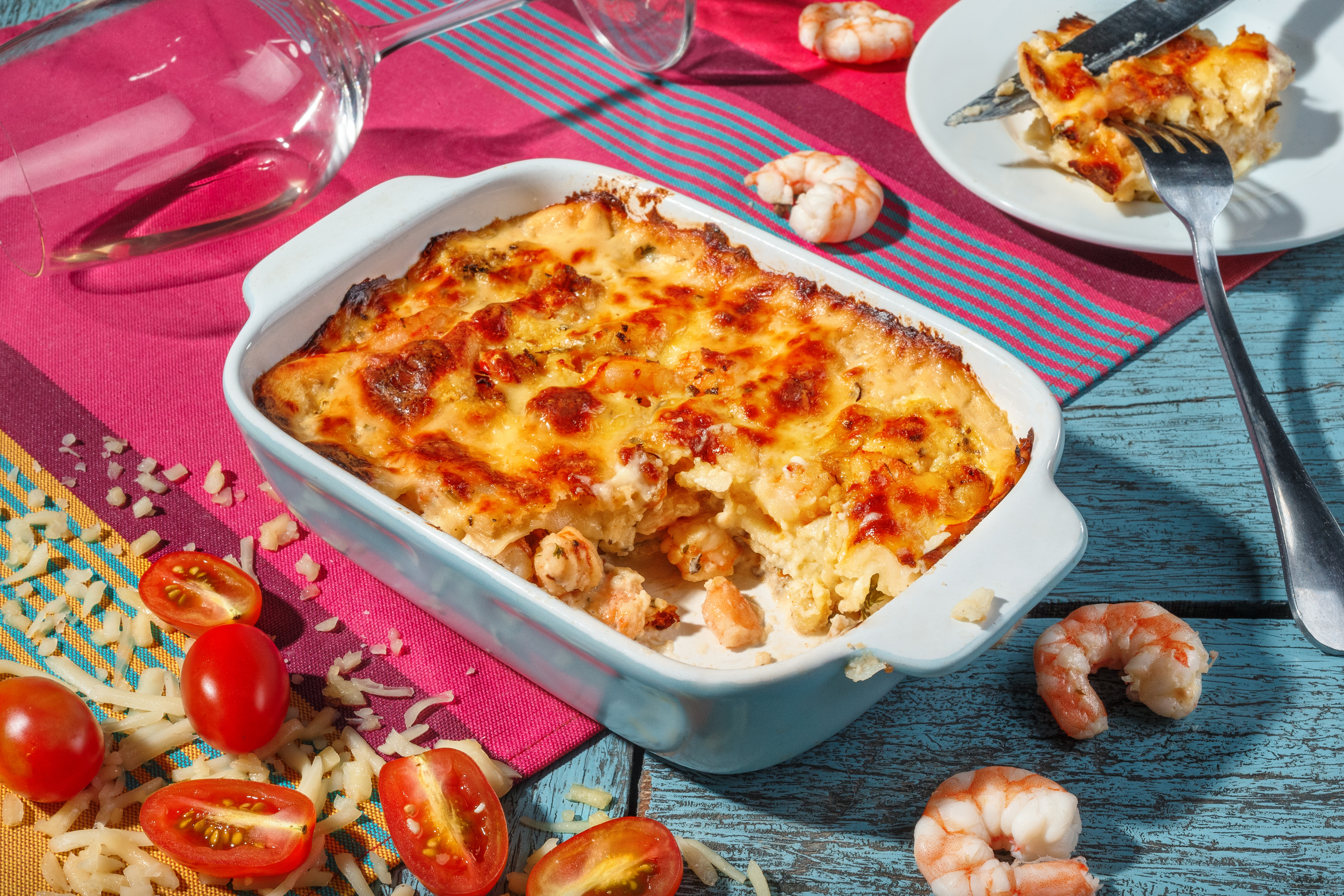 Итальянская лазанья с тигровыми креветками за 30 минут