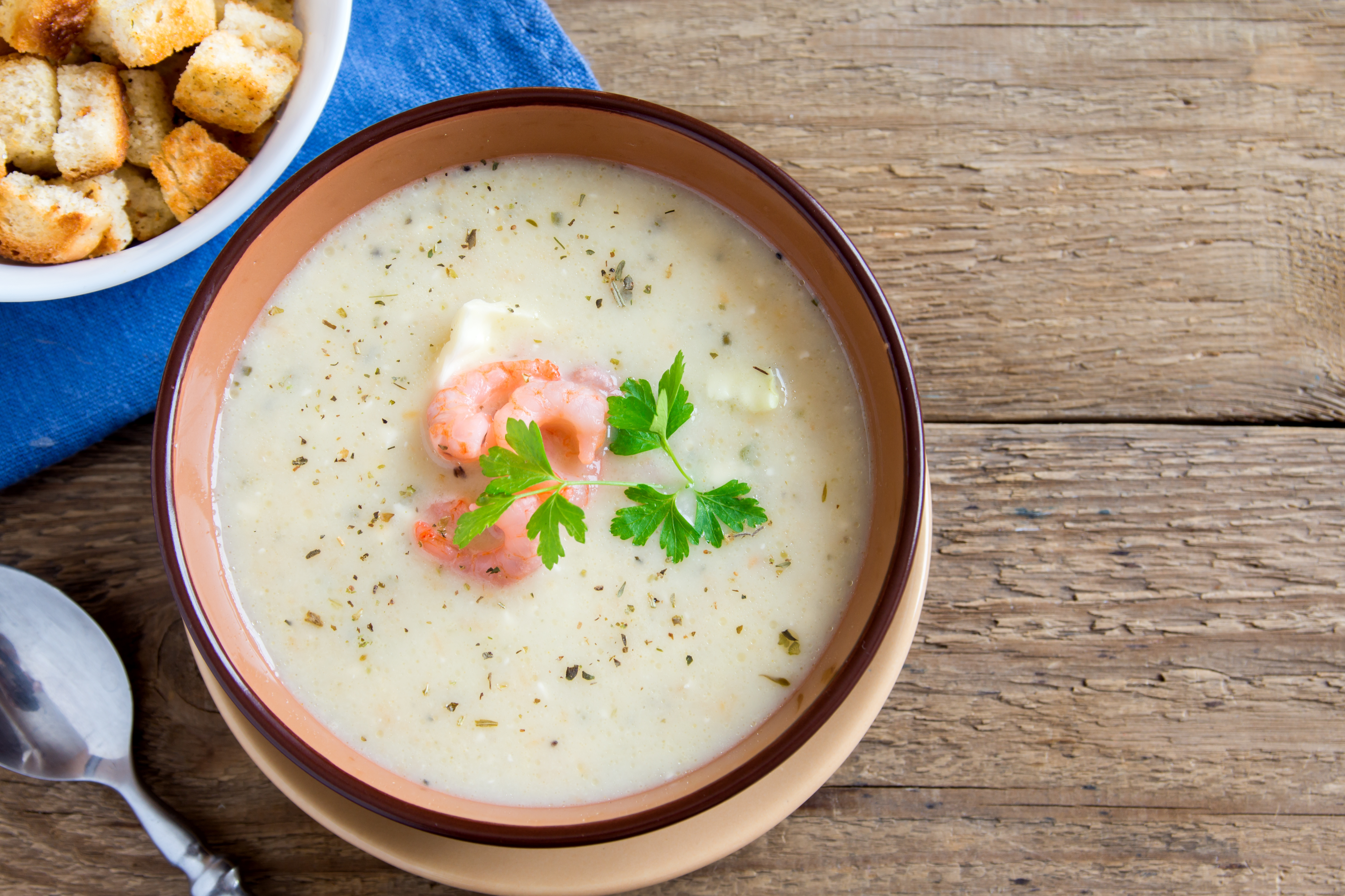 Сырный суп с креветками и рисом: пошаговый рецепт