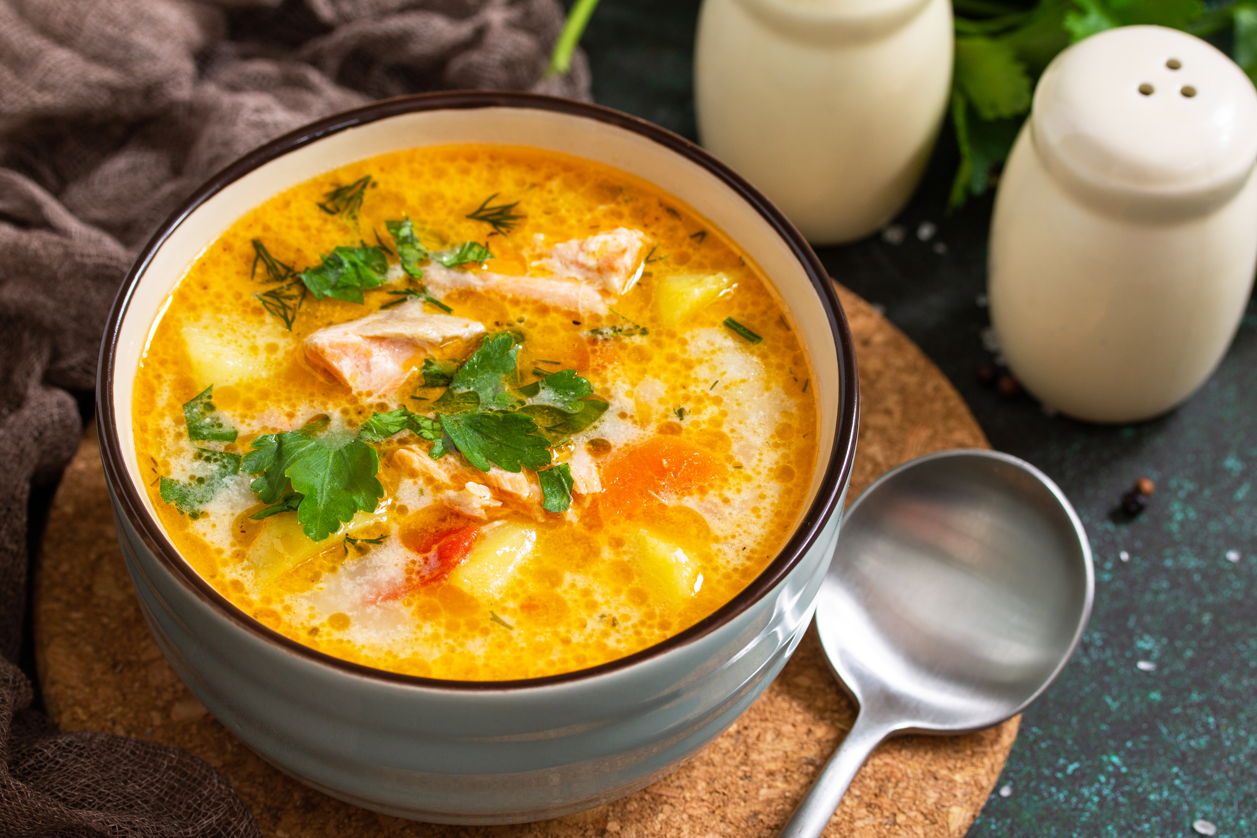 Норвежский суп со сливками и семгой: пошаговый рецепт