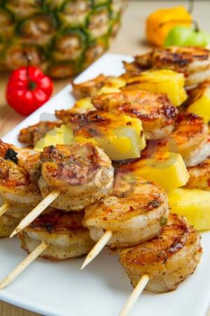 Шашлычки из креветок с ананасами, 1000 г