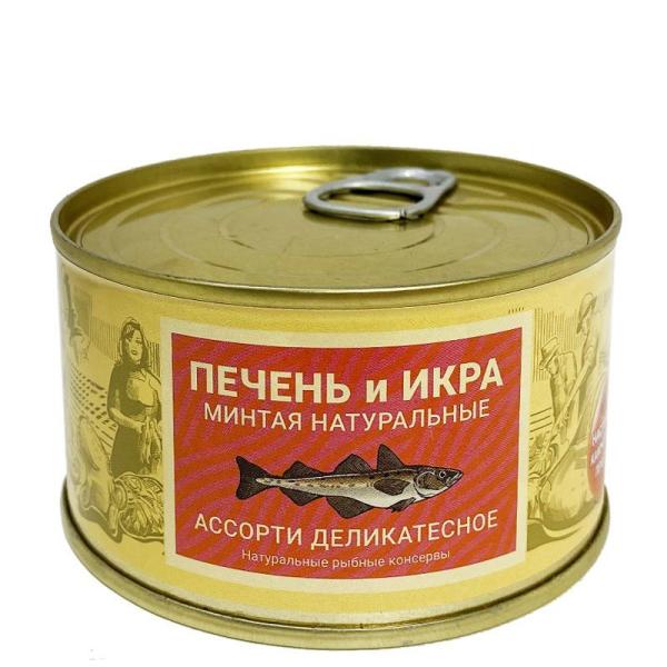 Печень и Икра минтая ассорти, 185 г